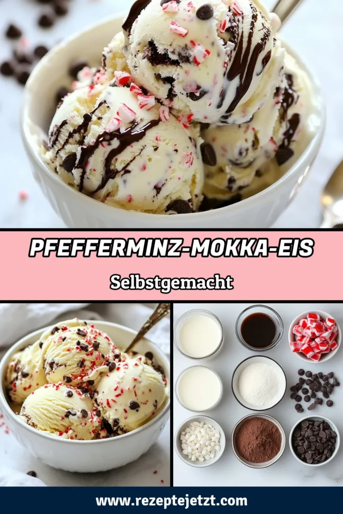 Entdecke das Rezept für köstliches Pfefferminz-Mokka-Eis! Dieses selbstgemachte Eis Rezept kombiniert cremige Mokka Eiscreme mit einem Hauch von Pfefferminzbonbons Dessert. Genieße die perfekte Mischung aus Schokolade und Espresso in jedem Bissen. Ideal für heiße Sommertage oder festliche Anlässe. Lass dir dieses unwiderstehliche Eis mit Espresso nicht entgehen und speichere das Rezept für später! #EisRezepte #PfefferminzMokkaEis #Dessertideen #SelbstgemachtesEis