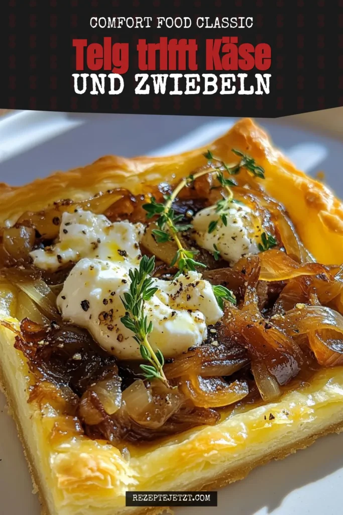 Entdecken Sie die köstliche Karamellisierte Zwiebel-Tarte mit Ziegenkäse – eine perfekte Blätterteig Vorspeise für jedes vegetarische Gericht! Dieses Ziegenkäse Rezept kombiniert weiche, karamellisierte Zwiebeln mit frischem Thymian und sahniger Füllung. Ideal für jedes festliche Buffet, wird diese Thymian Zwiebel Tarte Ihre Gäste begeistern. Probieren Sie es aus und speichern Sie das Rezept für Ihr nächstes Dinner! #VegetarischeTarte #KaramellisierteZwiebelTarte #ZiegenkäseRezept #BlätterteigVorspeise