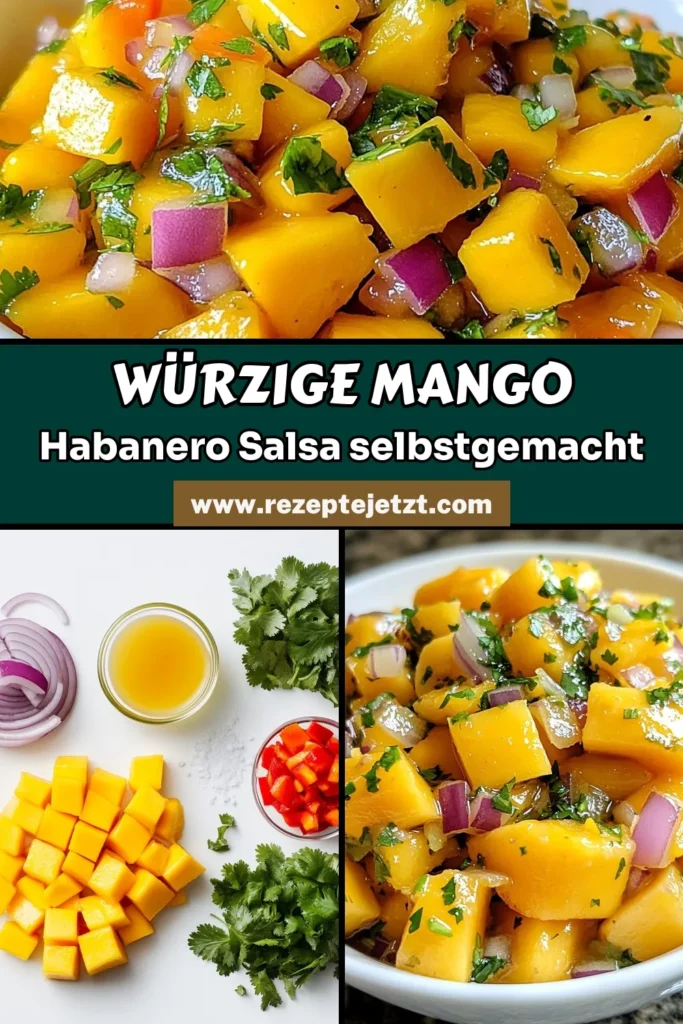 Entdecken Sie dieses köstliche Rezept für Mango Habanero Salsa! Diese scharfe Salsa Rezept kombiniert frische Salsa Zutaten wie saftige Mango und Habanero-Paprika für den perfekten Kick. Mit einer einfachen Salsa Zubereitung können Sie diese tropische Salsa Ideen schnell umsetzen. Perfekt für Feste oder als Topping für Grillgerichte. Lassen Sie sich diese geschmackliche Explosion nicht entgehen! Teilen und speichern Sie das Rezept! #MangoSalsa #HabaneroSalsa #ScharfeSalsa #SalsaRezept